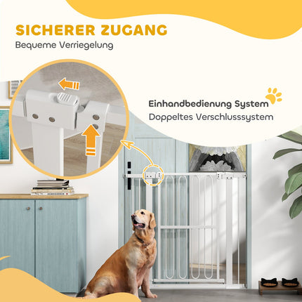 Dog Door Gate, 76-104 cm, No-Drill, Lockable, Steel
