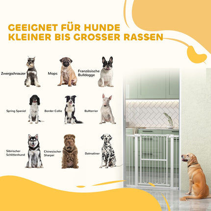 Dog Door Gate, 76-104 cm, No-Drill, Lockable, Steel