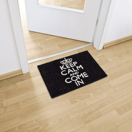 Rohožka „Keep calm and come in“ černá