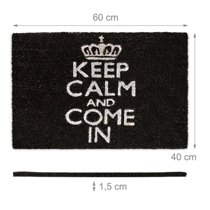 Rohožka „Keep calm and come in“ černá