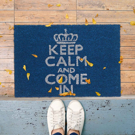 Rohožka "Keep calm and come in" modrá