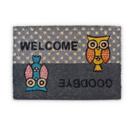 Rohožka "Welcome/Goodbye" se sovami