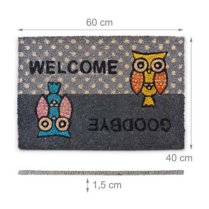 Rohožka "Welcome/Goodbye" se sovami