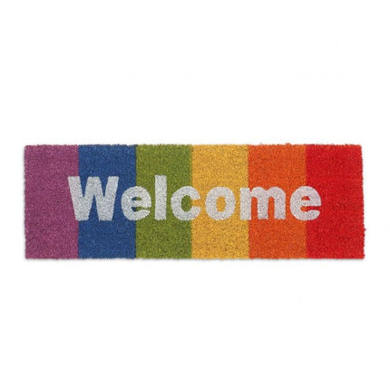 Kokosová rohožka "Welcome" s duhou