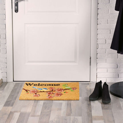Rohožka z kokosového vlákna „Welcome“ ptáčci