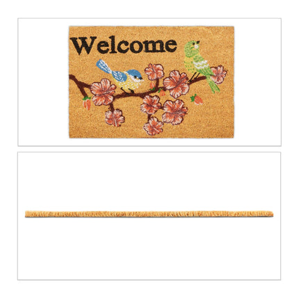 Rohožka z kokosového vlákna „Welcome“ ptáčci