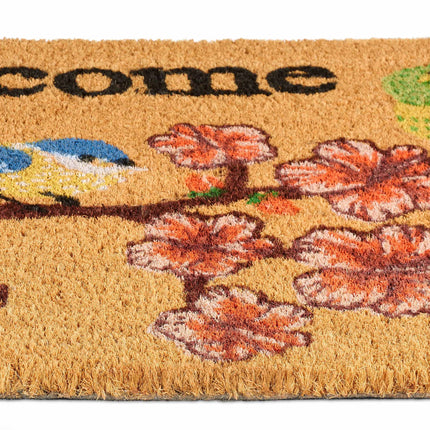 Rohožka z kokosového vlákna „Welcome“ ptáčci