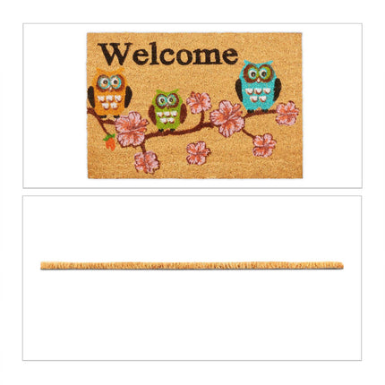 Rohožka z kokosového vlákna "Welcome" sovy