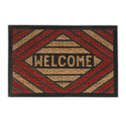 Rohožka z kokosového vlákna „Welcome“ červená