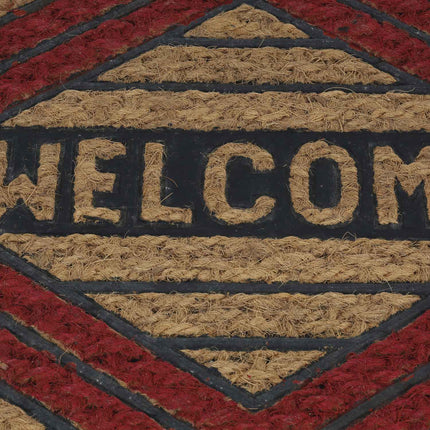 Rohožka z kokosového vlákna „Welcome“ červená