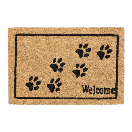 Rohožka z kokosového vlákna Welcome s tlapkami