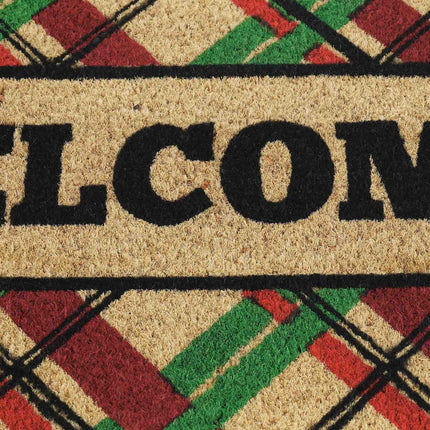 Rohožka z kokosového vlákna „Welcome“ se čtverci