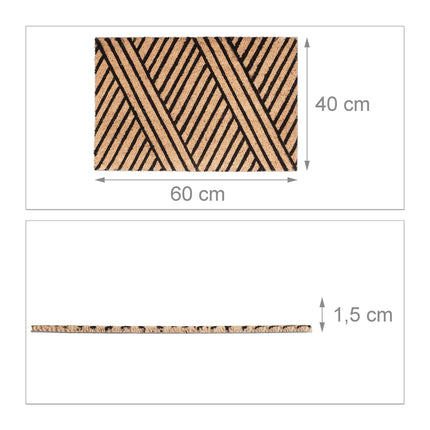 Door mat coconut fiber black stripes