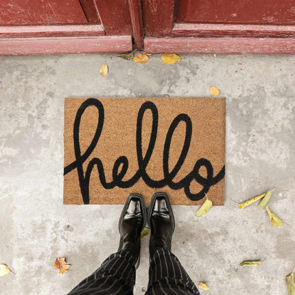 Rohožka z kokosového vlákna „hello“