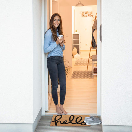 Rohožka z kokosového vlákna „hello“
