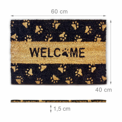 Rohožka z kokosového vlákna tlapky WELCOME