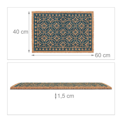 Doormat coconut fiber with floral design