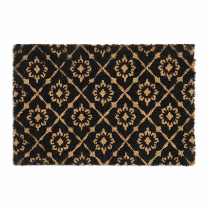 Door mat coconut fiber with floral pattern