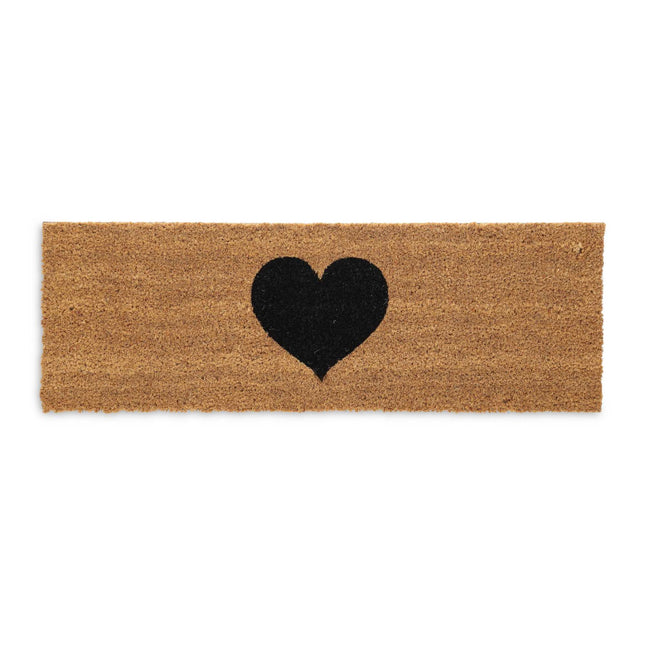 Door mat in coconut with heart