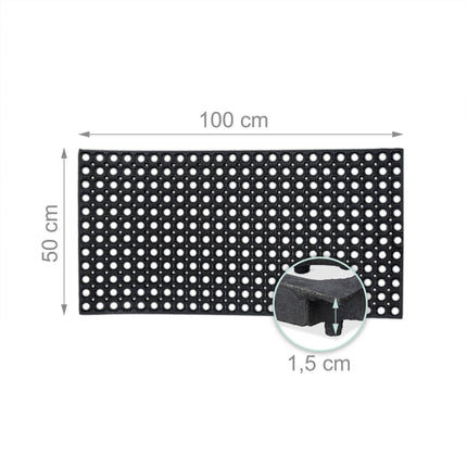 Doormat with Holes, 100x50 cm, Shoe Scraper Mat