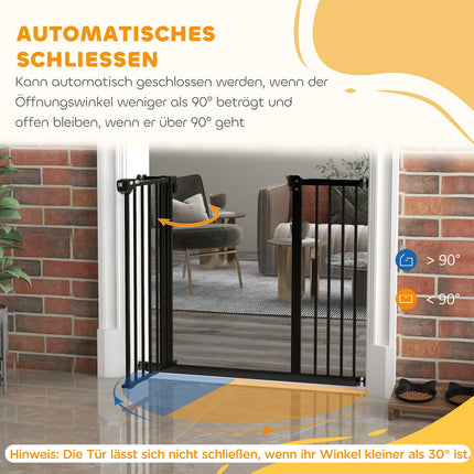 Dog protection gate, adjustable width, no drilling, black