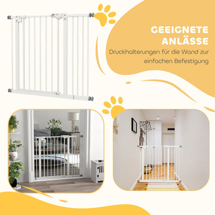Dog Safety Gate - Expandable Metal, No-Drill, 74-94 cm