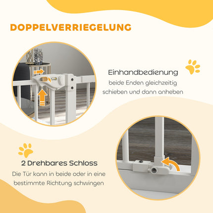 Dog Safety Gate - Expandable Metal, No-Drill, 74-94 cm