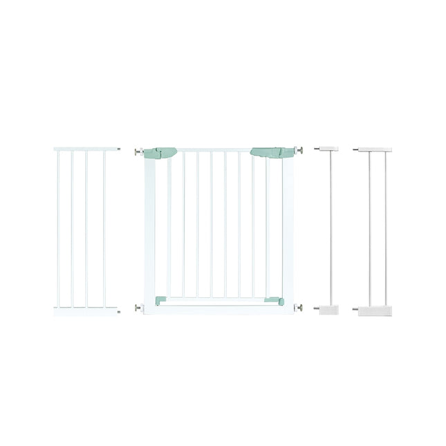 Dětská zábrana do dveří 80-132cm kovová zábrana na schody bez vrtání 80-130 x 2 x 76 cm bílá