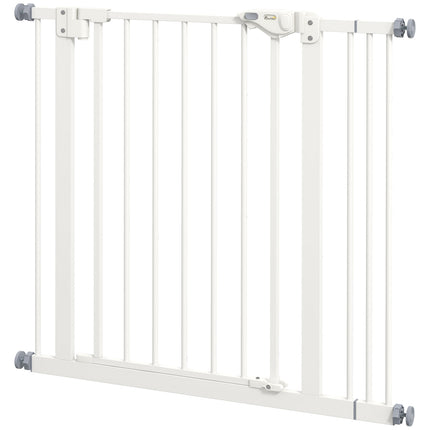 Ochranná zábrana pro psy, 74-87cm, schodišťová zábrana, bez vrtání, bílá