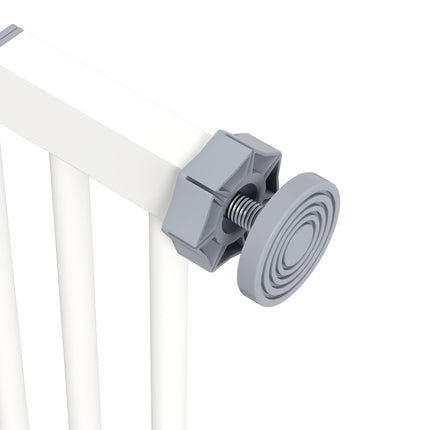 Ochranná zábrana pro psy, 74-87cm, schodišťová zábrana, bez vrtání, bílá