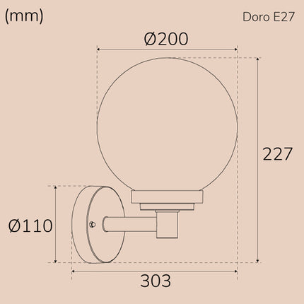 Doro nástěnné svítidlo objímka E27 IP44 Corten