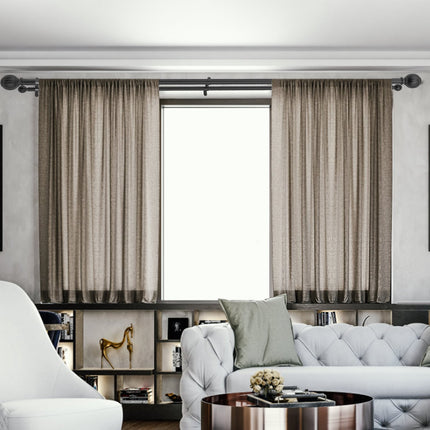 Double Curtain Rod, Adjustable 36-72 In, Black Finials