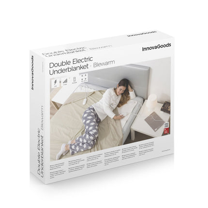 Dvojitá elektrická vyhřívaná podložka Blewarm InnovaGoods 60+60 W 140 x 160 cm bílá
