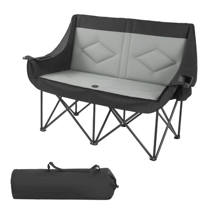 Double Folding Camping Chair, 300 kg Capacity, Cup Holders