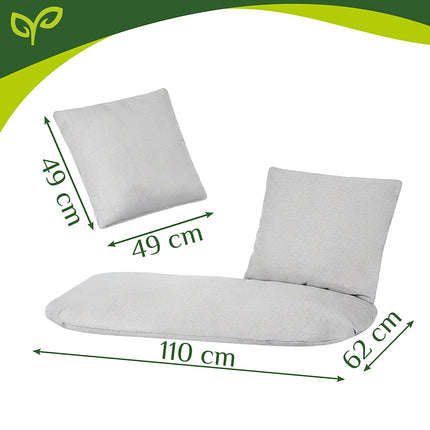 Sada polstrování na dvojitou zahradní houpačku, šedá – polyester/bavlna