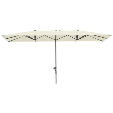 Dvojitý slunečník, odolný proti větru UV50+ 451x264cm, krémově bílá