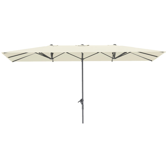 Dvojitý slunečník, odolný proti větru UV50+ 451x264cm, krémově bílá