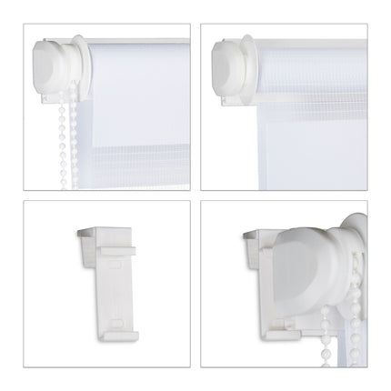 Double Roller Blind, White – No-Drill Installation