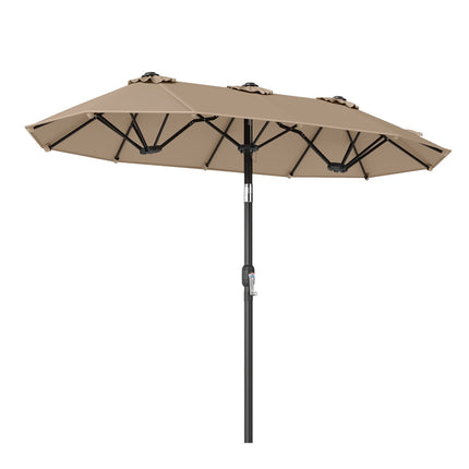 Oboustranný zahradní slunečník 10 x 5.3 ft, klika a naklápění