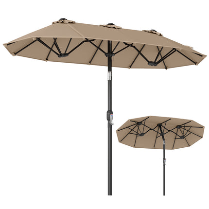 Oboustranný zahradní slunečník 10 x 5.3 ft, klika a naklápění