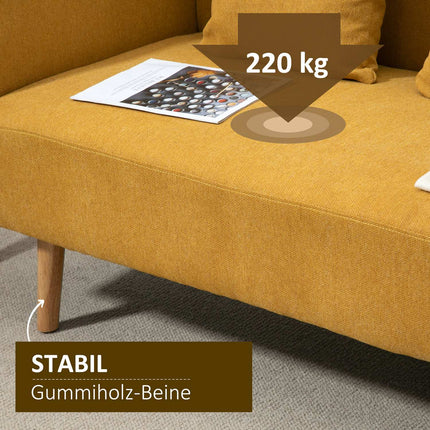 Compact Double Loveseat - Adjustable, velvety polyester