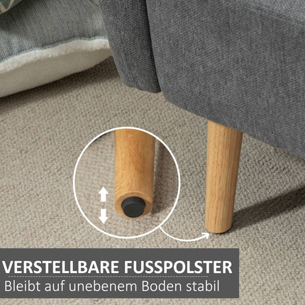 2místná pohovka Loveseat, hladký sametový polyester, nastavitelná podnožka