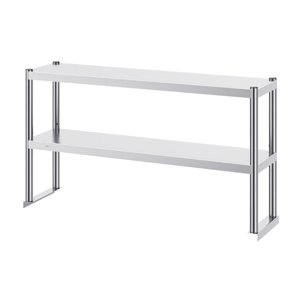 Double-Tier Stainless Steel Overshelf 12 x 72 In, Adjustable