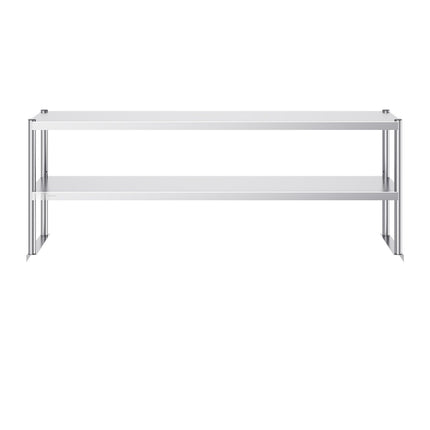 Double-Tier Stainless Steel Overshelf 12 x 72 In, Adjustable