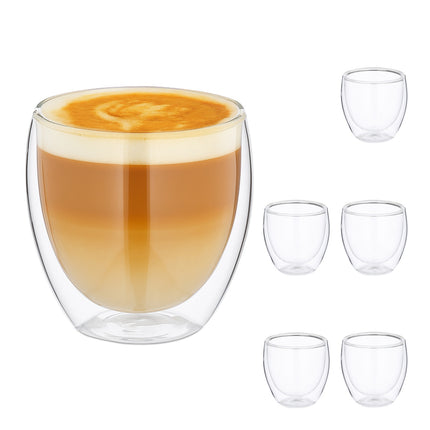 Dvoustěnné sklenice na cappuccino – udrží teplo, 2 ks