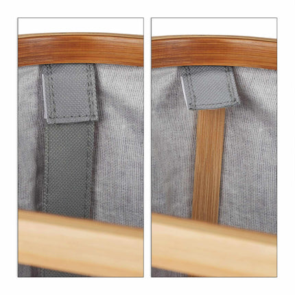 Double laundry basket with lid gray