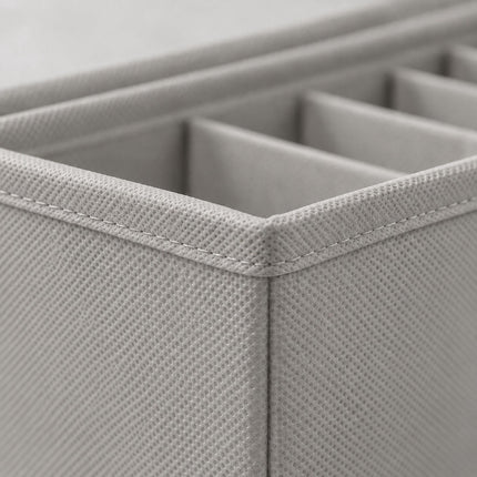 Drawer Organiser 8-Piece Set with Divider Boxes, Light Grey, Non-Woven Fabric