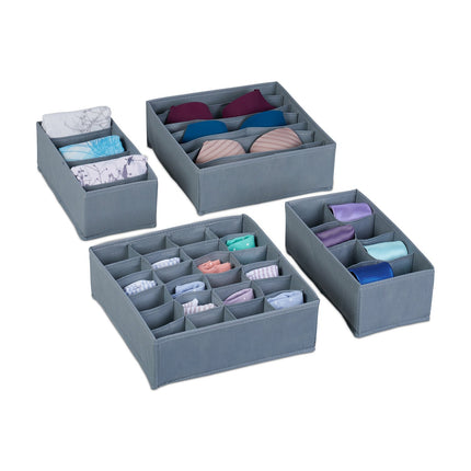 Sada organizérů do zásuvky – 4 látkové úložné boxy