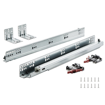 Drawer Slides 18 Inch, Bottom-Mount Soft-Close, 100 lb, 6 Pairs