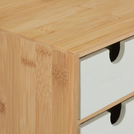 Drawer box in bamboo &amp; MDF 3 compartments